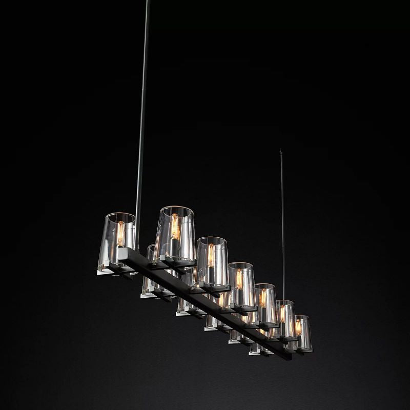 Kuseau Glass Linear Chandelier 60"-MEET LIGHTING