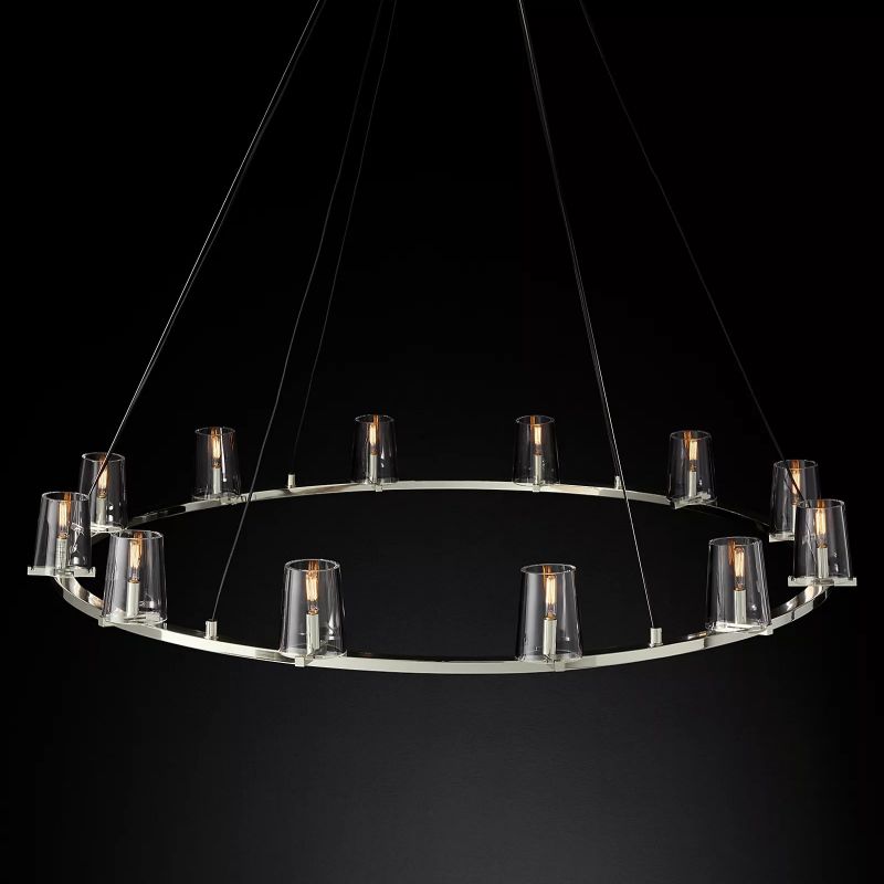 Kuseau Glass Round Chandelier 60"-MEET LIGHTING