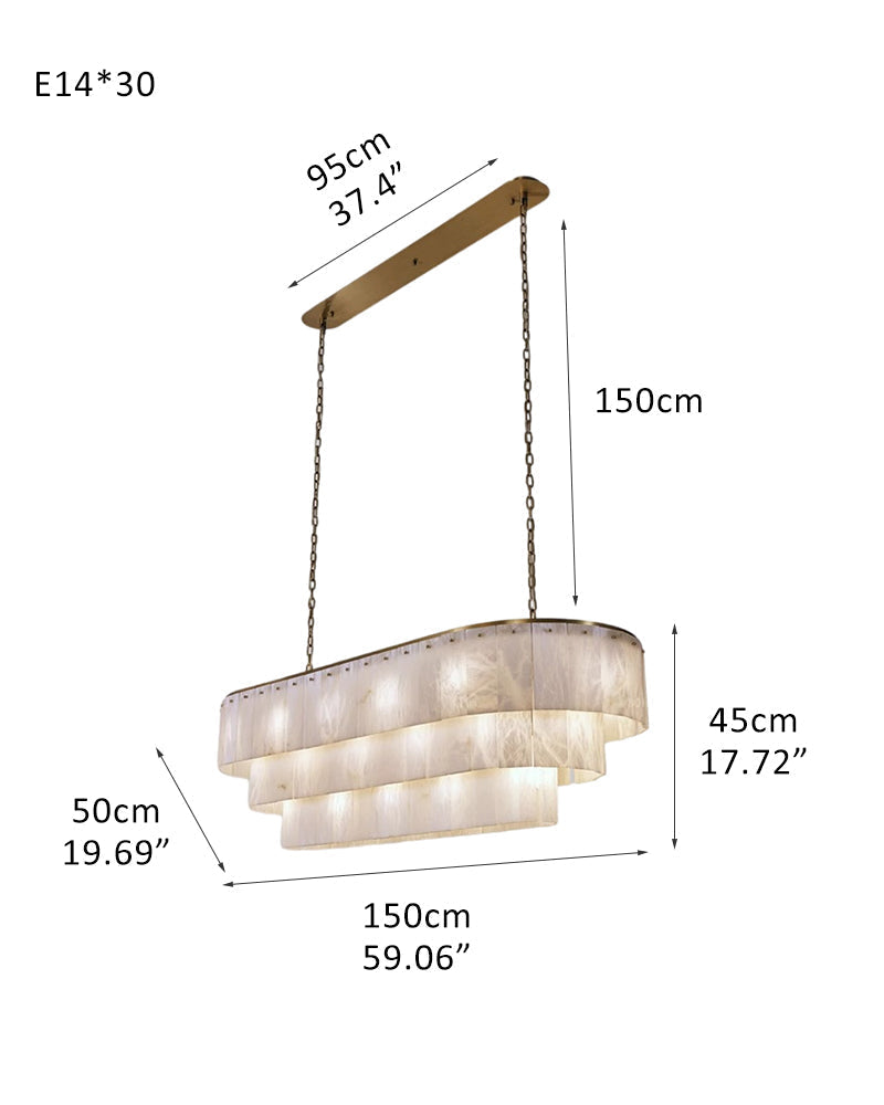 Multi-tiered Luxury Modern LED Chandelier Entrance Villa High Ceiling Large Alabaster Chandelier