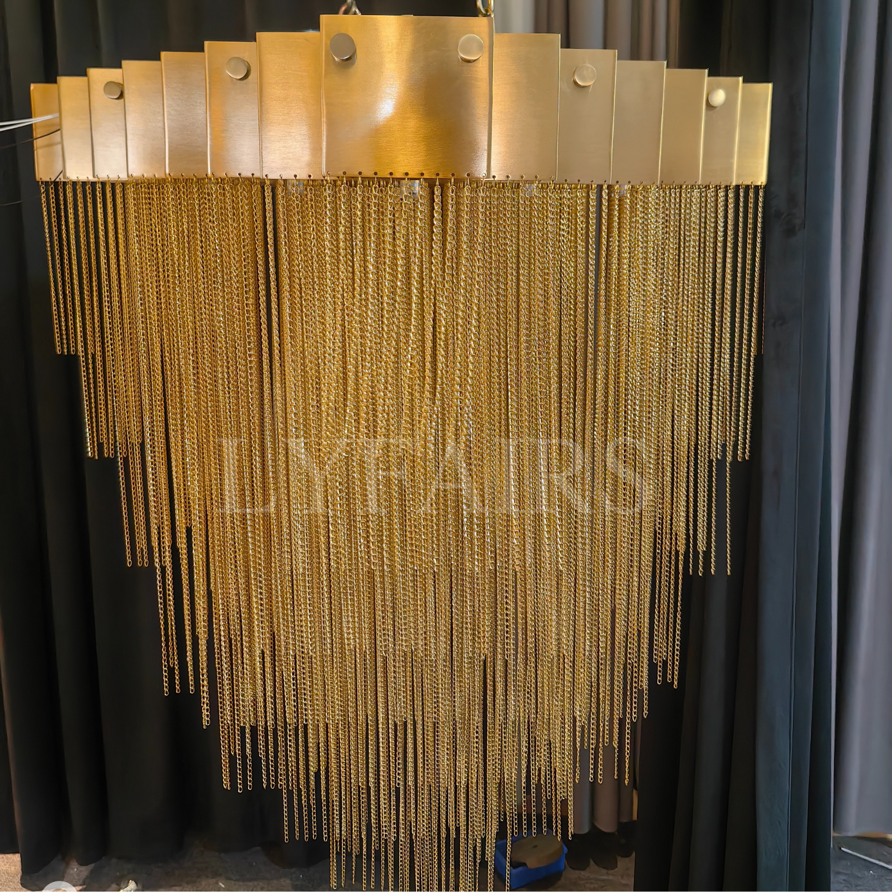 Extra Large Multi-tier Aluminum Tassel Chain Art Chandelier for Villa/Stairs/Foyer/Living Room-MEET LIGHTING