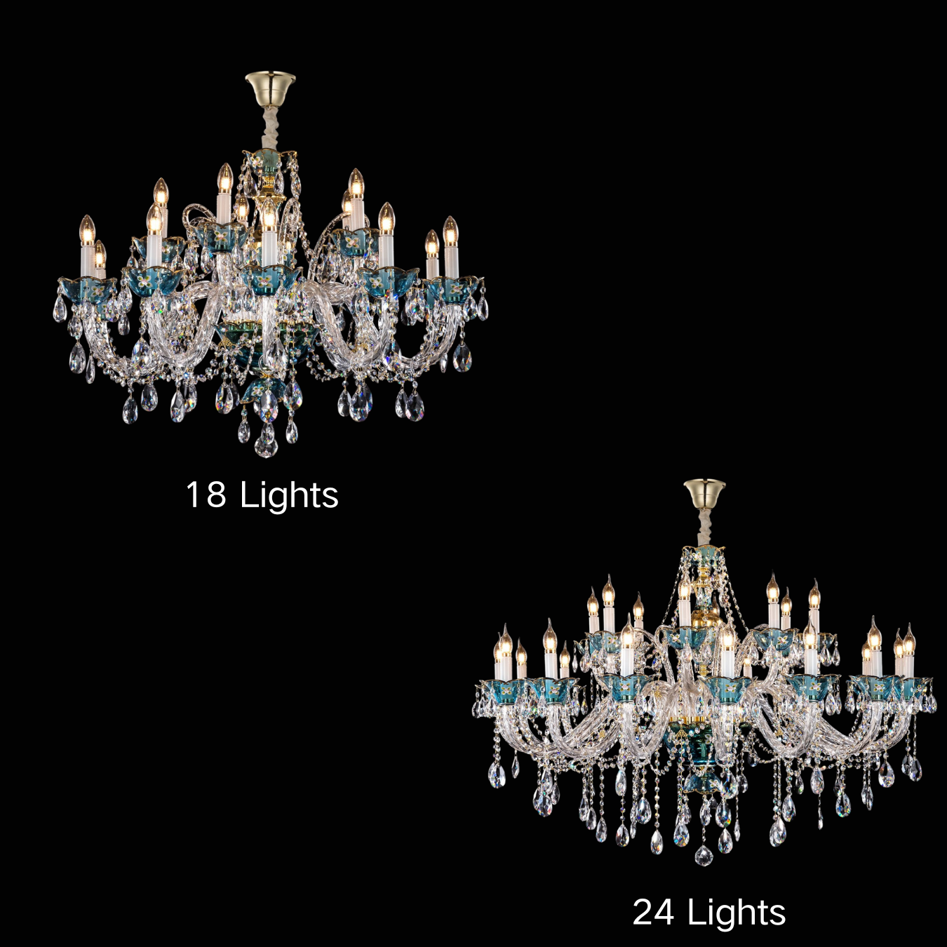 French Romantic Blue Crystal Designer Chandelier Modern Art Candle Branch Light Fixture For Bedroom/Living Room/Dining Room-MEET LIGHTING