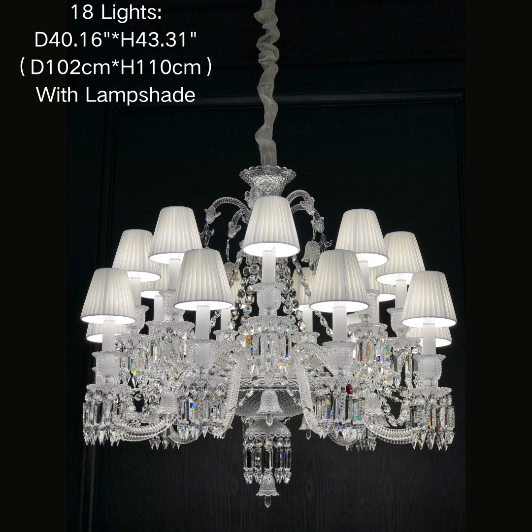 Light Luxury Classic Short Version Tiered Candle Light Crystal Chandelier for High-ceiling Rooms/Living Room-MEET LIGHTING