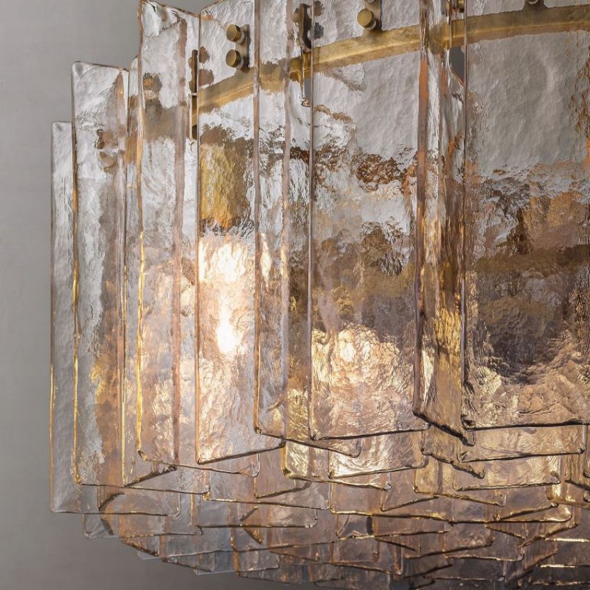 Lattic Clear Glass Round Chandelier 37"-MEET LIGHTING