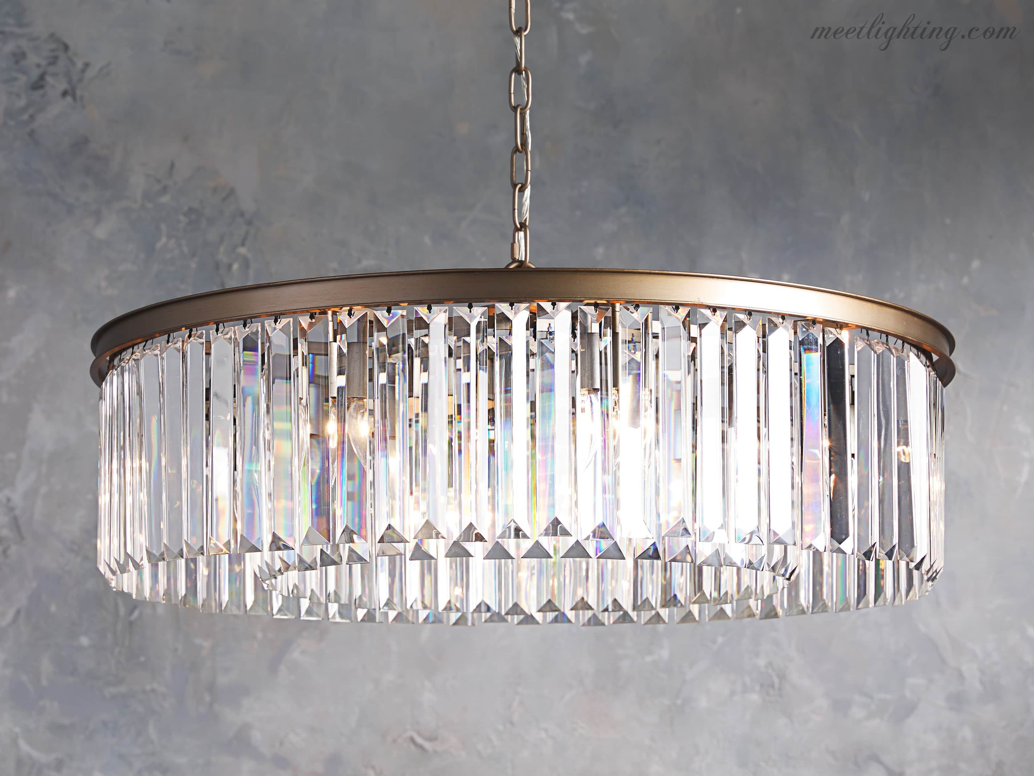 Leyland Round Crystal Chandelier-MEET LIGHTING