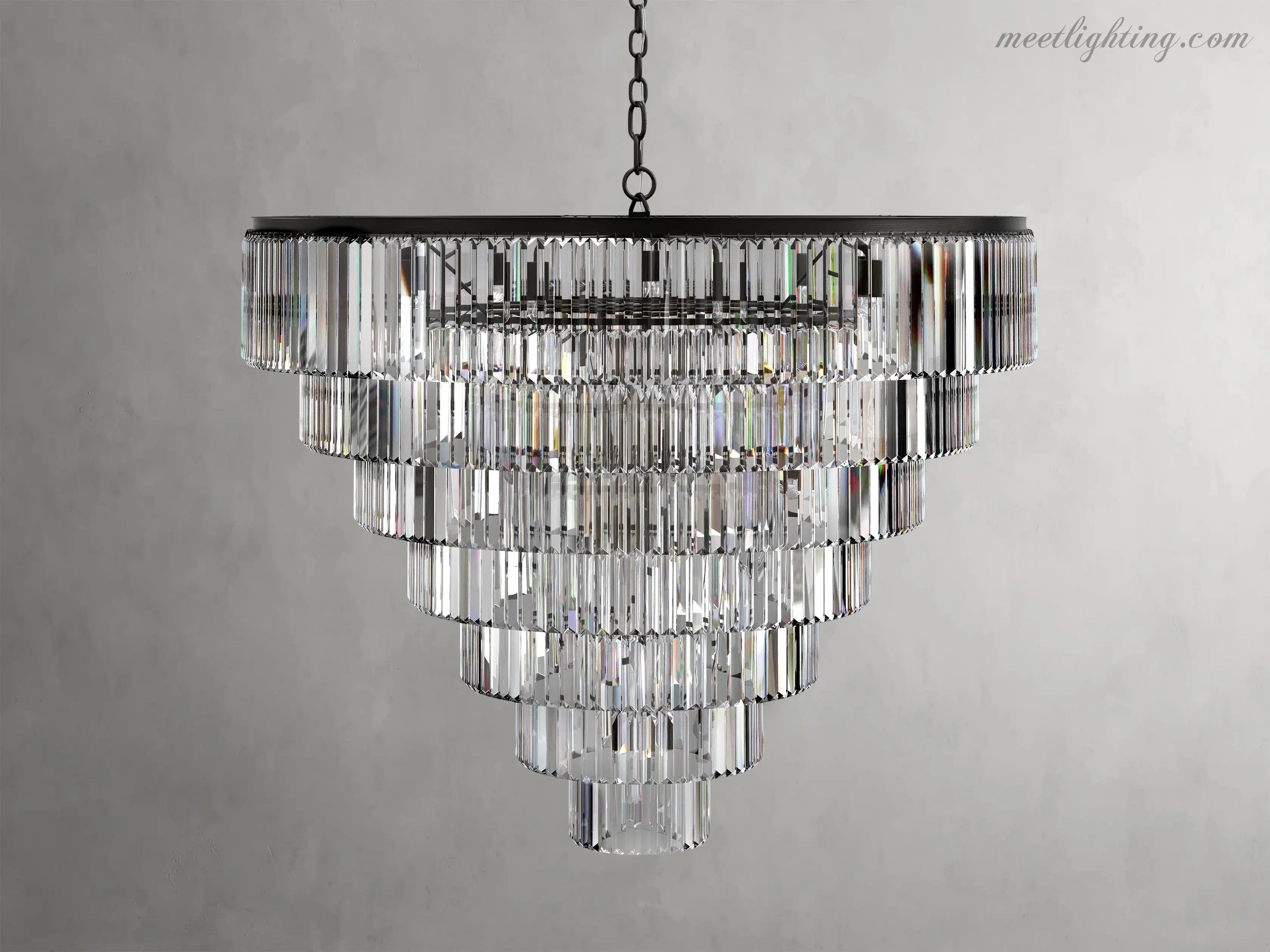 Leyland Crystal Tiered Round Crystal Chandelier-MEET LIGHTING