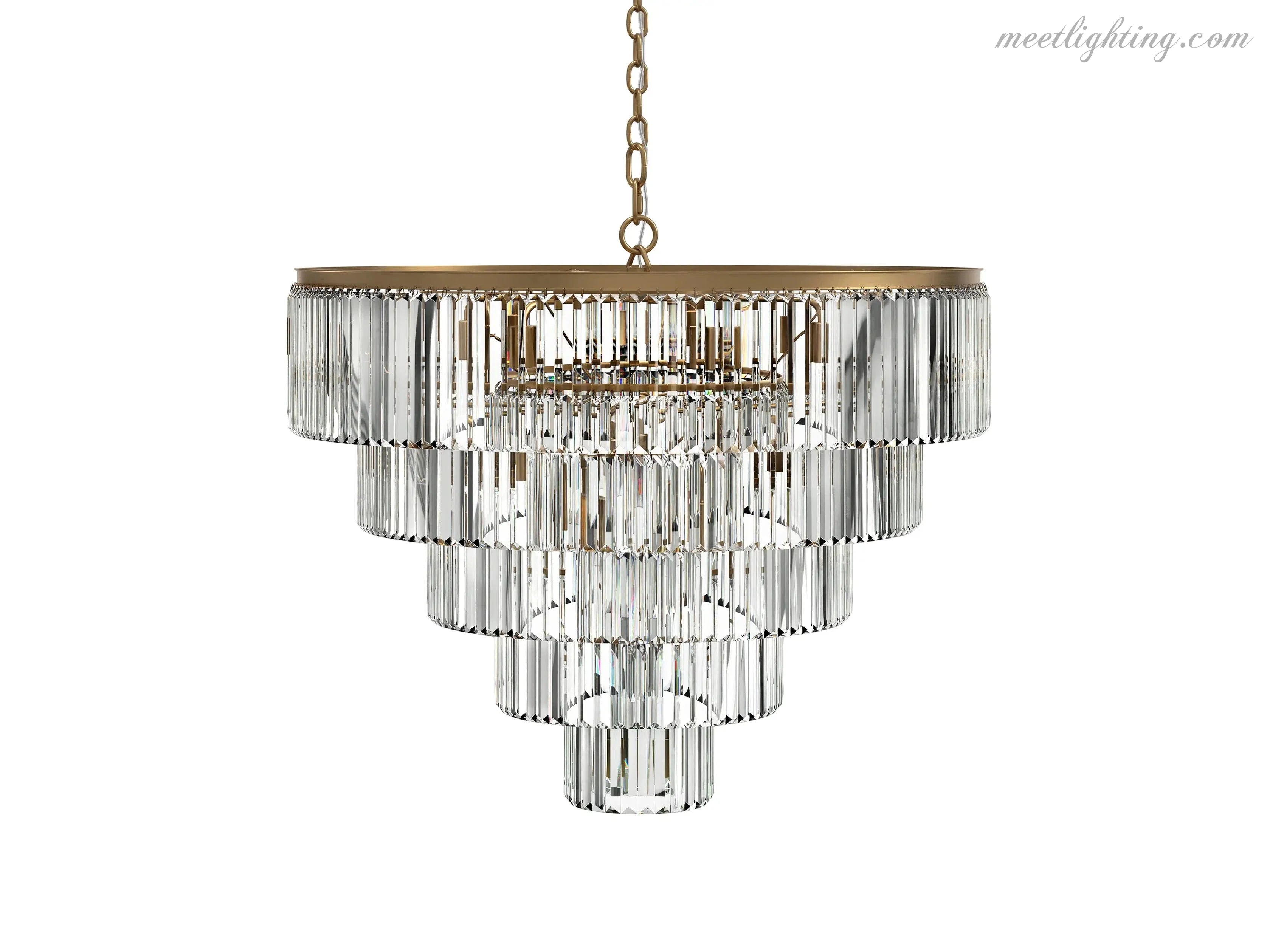 Leyland Crystal Tiered Round Crystal Chandelier-MEET LIGHTING