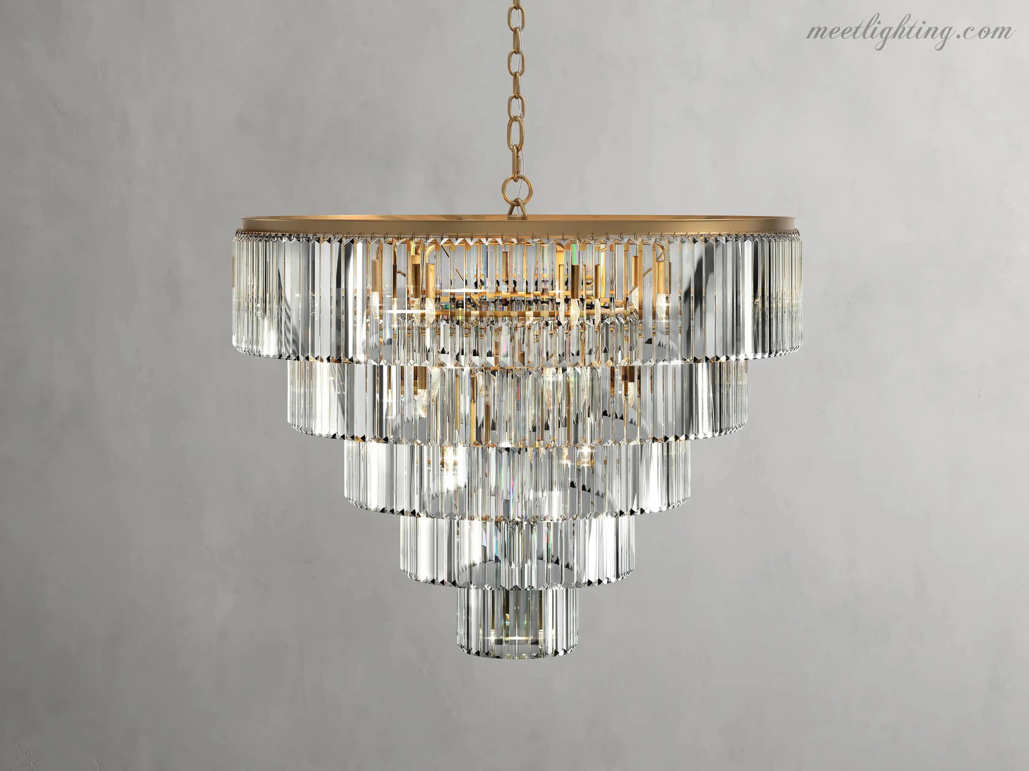Leyland Crystal Tiered Round Crystal Chandelier-MEET LIGHTING