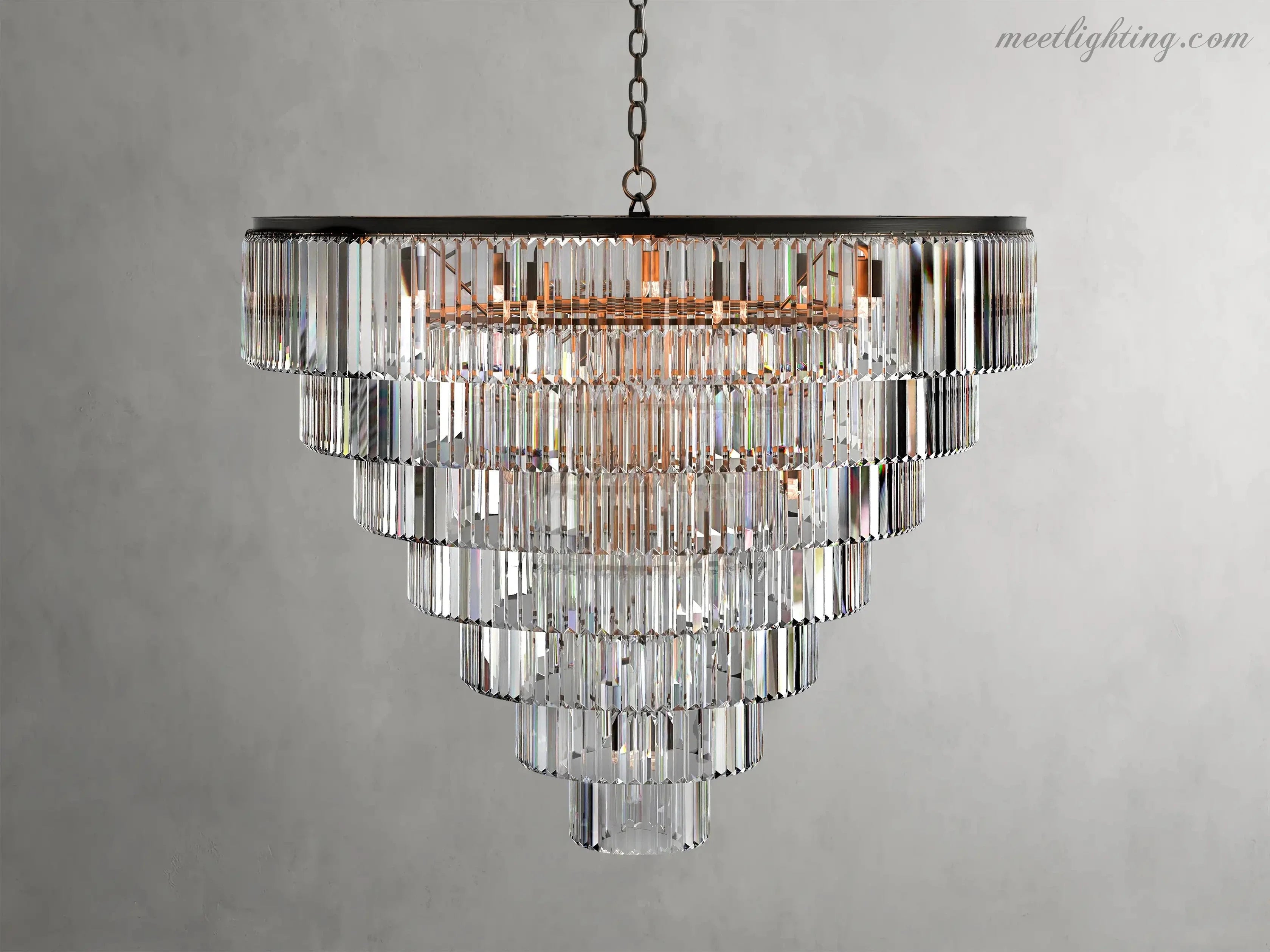 Leyland Crystal Tiered Round Crystal Chandelier-MEET LIGHTING