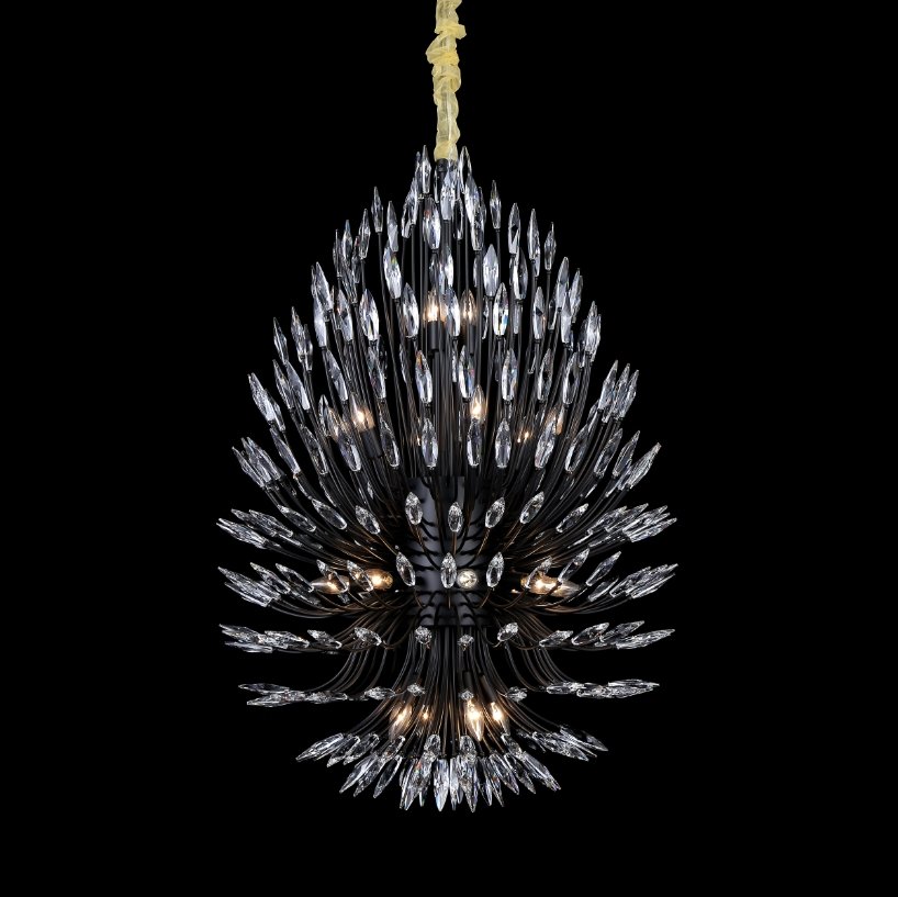 Lily Starburst Crystal Sputnik Chandelier 43"W-MEET LIGHTING