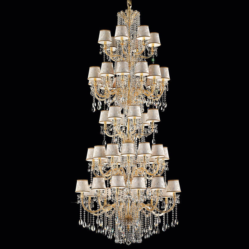 Long golden maria theresa crystal chandelier