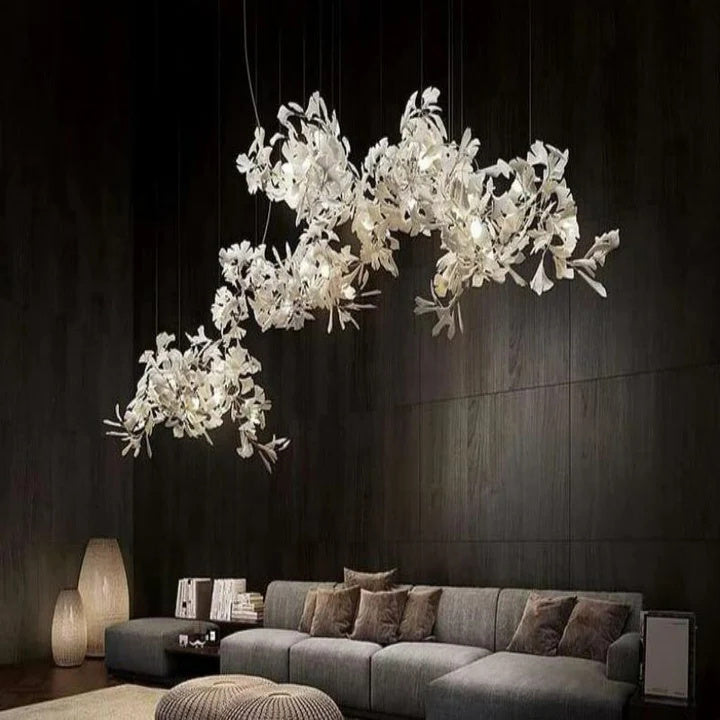 Luxury Ceramic Ginkgo Branch Chandelier-MEET LIGHTING
