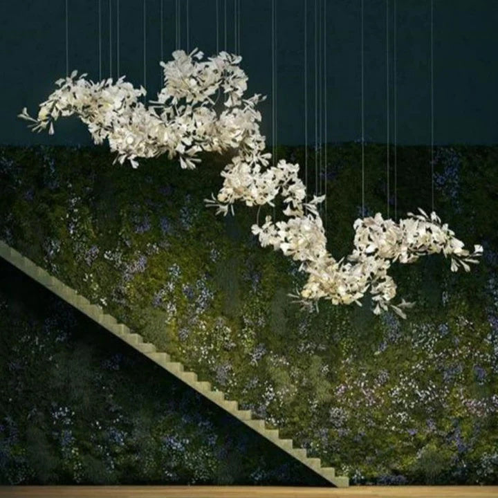 Luxury Ceramic Ginkgo Branch Chandelier-MEET LIGHTING