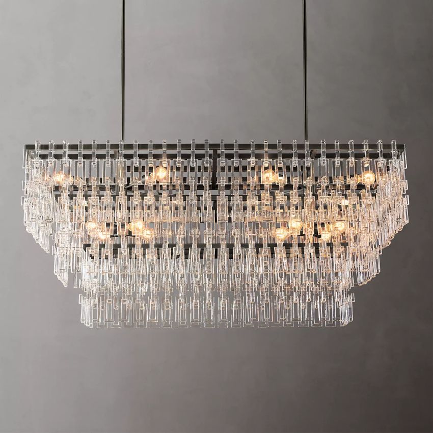 Mariogold 3-Tier Rectangular Chandelier 60"