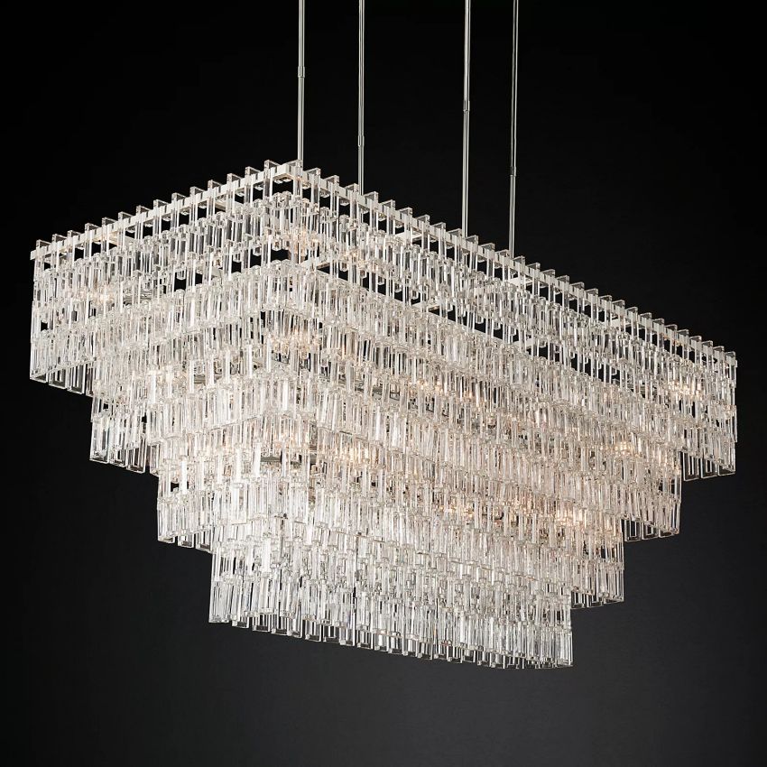 Mariogold 4-Tier Rectangular Chandelier 72"