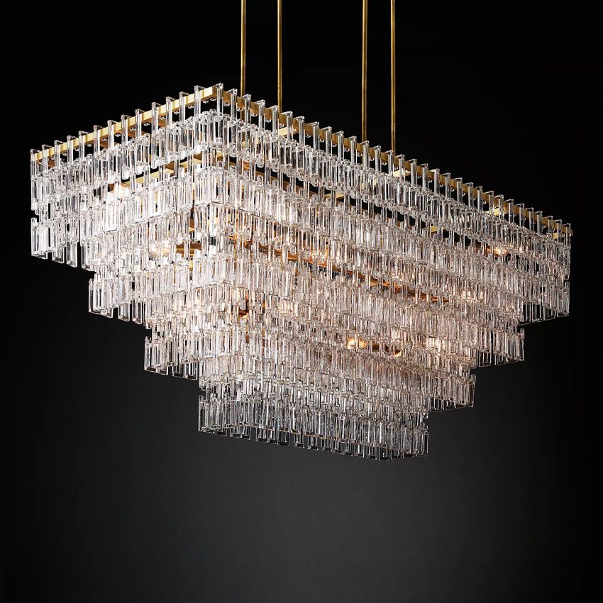 Mariogold 4-Tier Rectangular Chandelier 72"