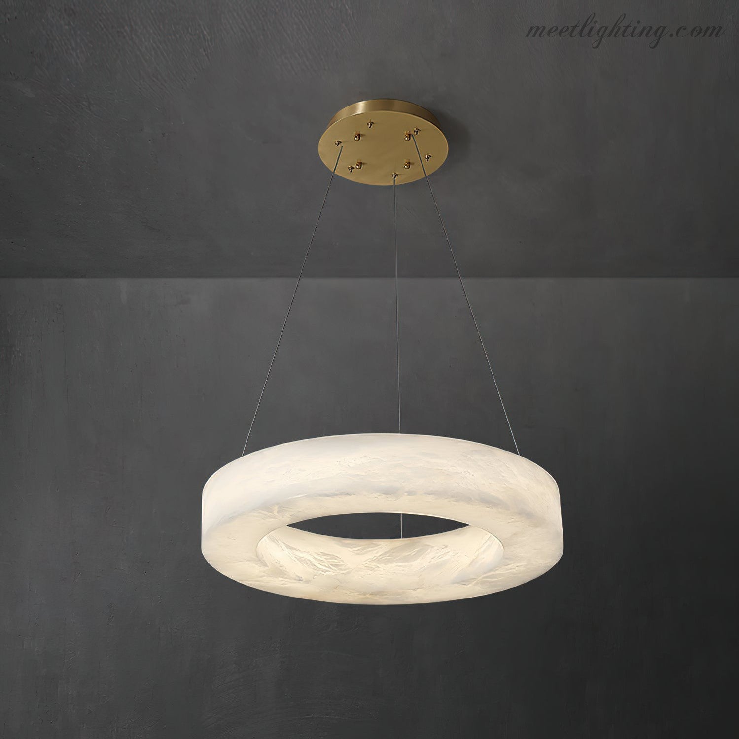 Modern Alabaster Ring Chandelier Halo Chandelier For Living Room-MEET LIGHTING