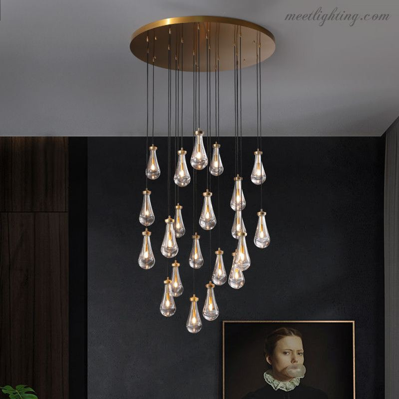 Modern Luxury Raindrop Round Chandelier-MEET LIGHTING