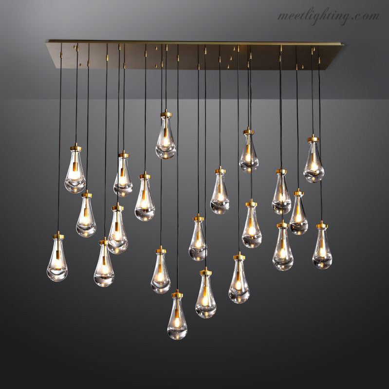 Modern Raindrop Rectangle Chandelier-MEET LIGHTING