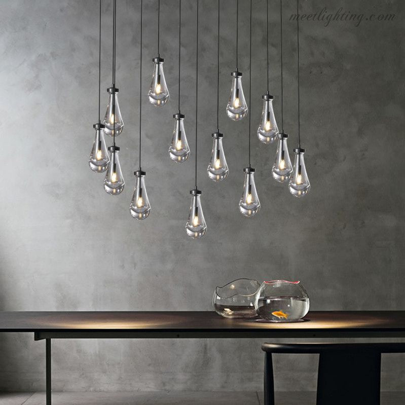 Modern Raindrop Rectangle Chandelier-MEET LIGHTING