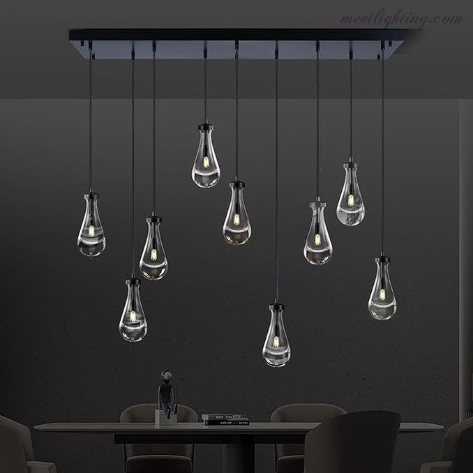 Modern Raindrop Rectangle Chandelier-MEET LIGHTING