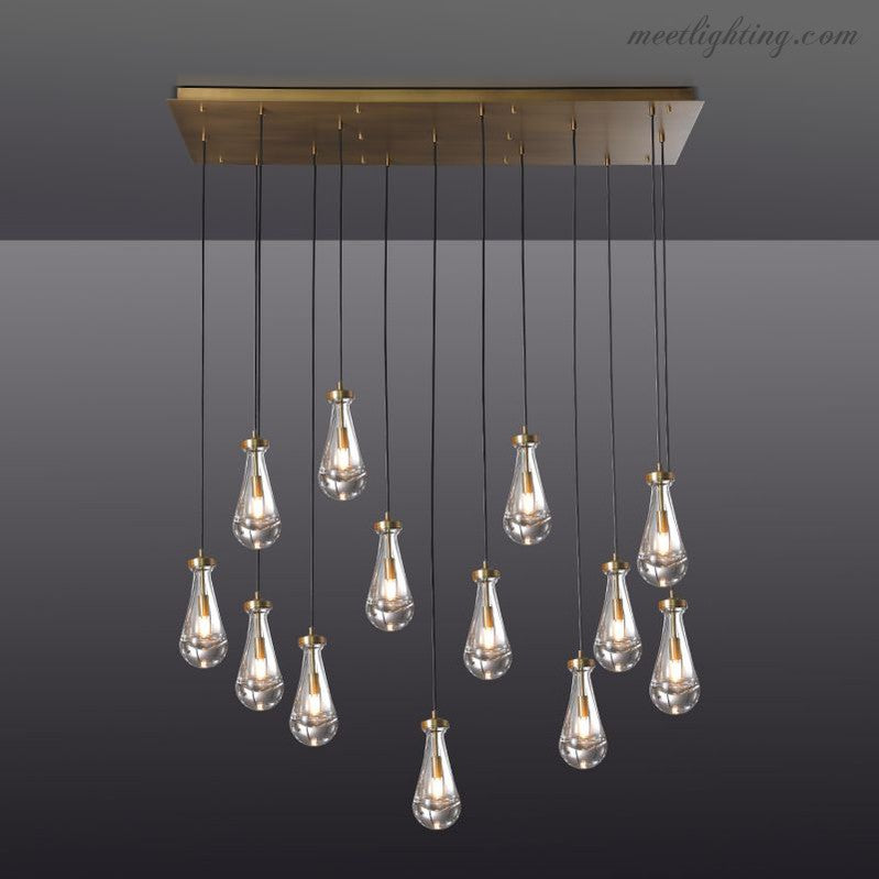 Modern Raindrop Rectangle Chandelier-MEET LIGHTING