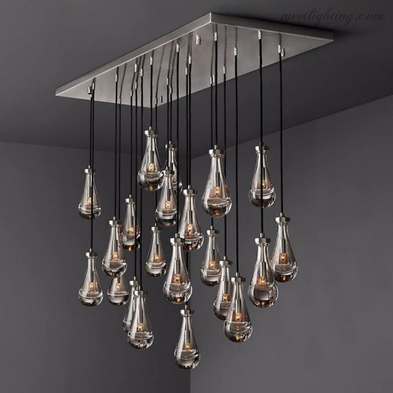 Modern Raindrop Rectangle Chandelier-MEET LIGHTING