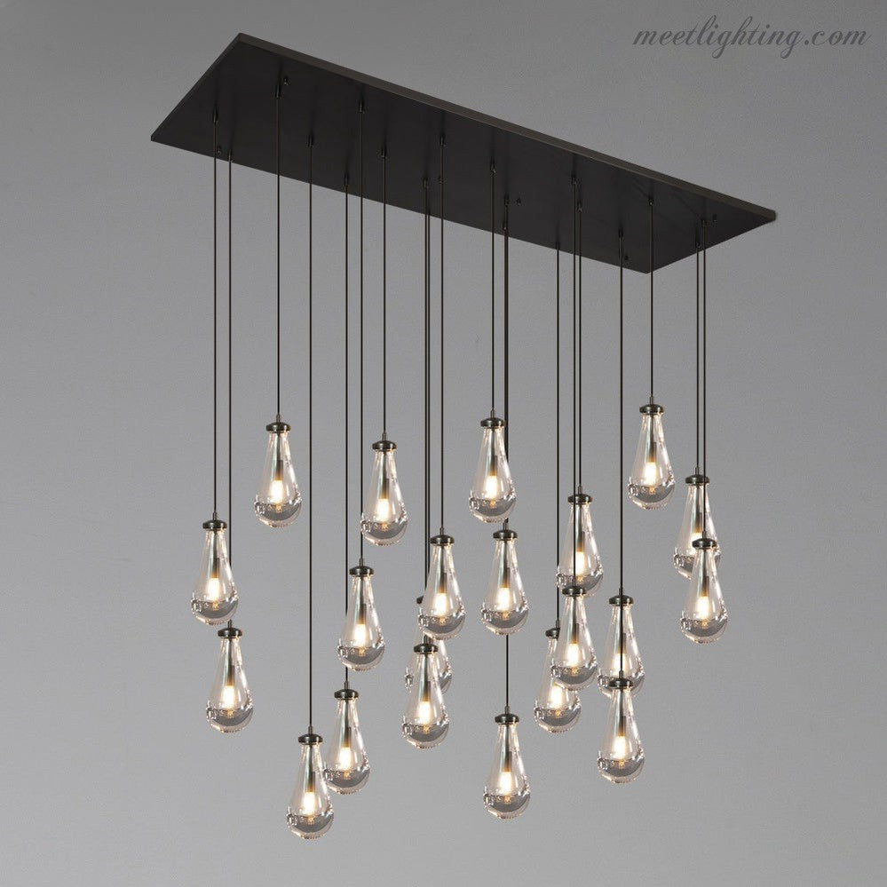 Modern Raindrop Rectangle Chandelier-MEET LIGHTING