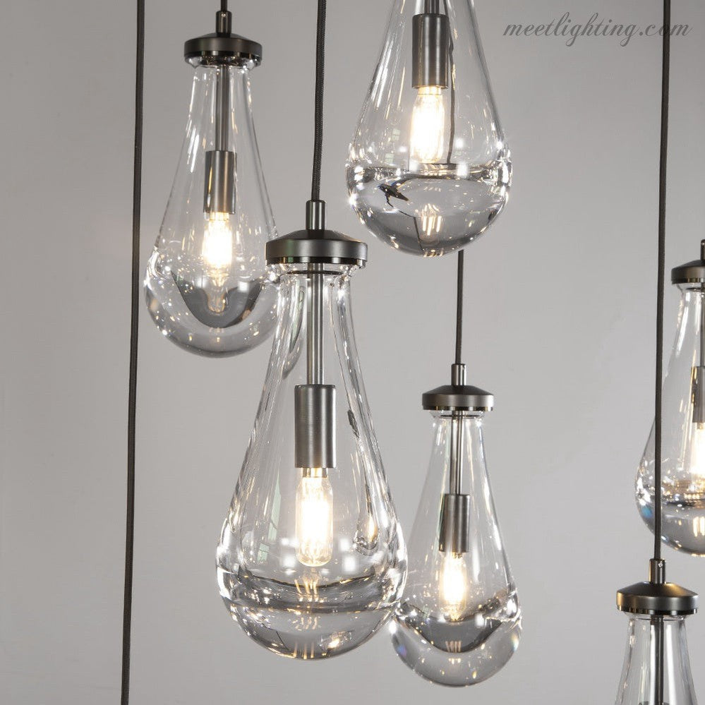 Modern Raindrop Rectangle Chandelier-MEET LIGHTING