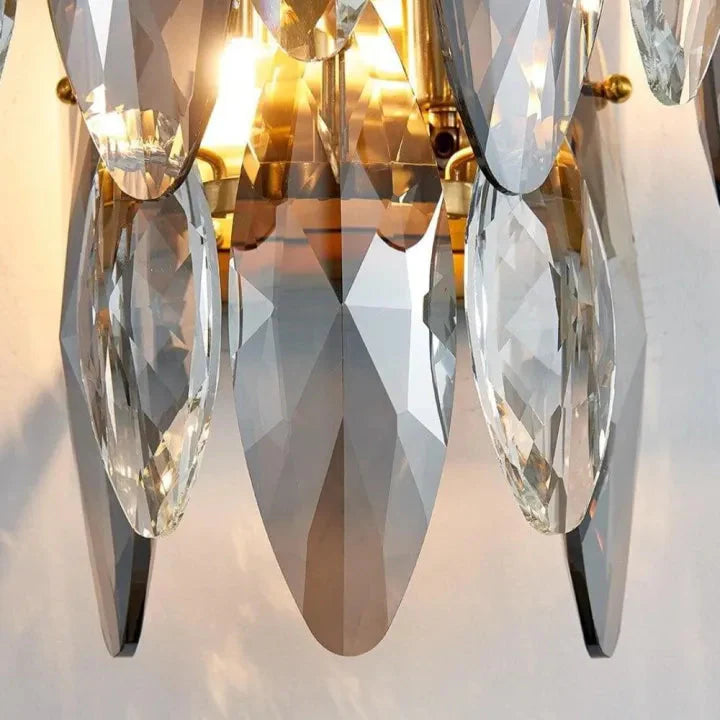 Multi sided Hand Crystal Wall Sconce-Meet Lighting