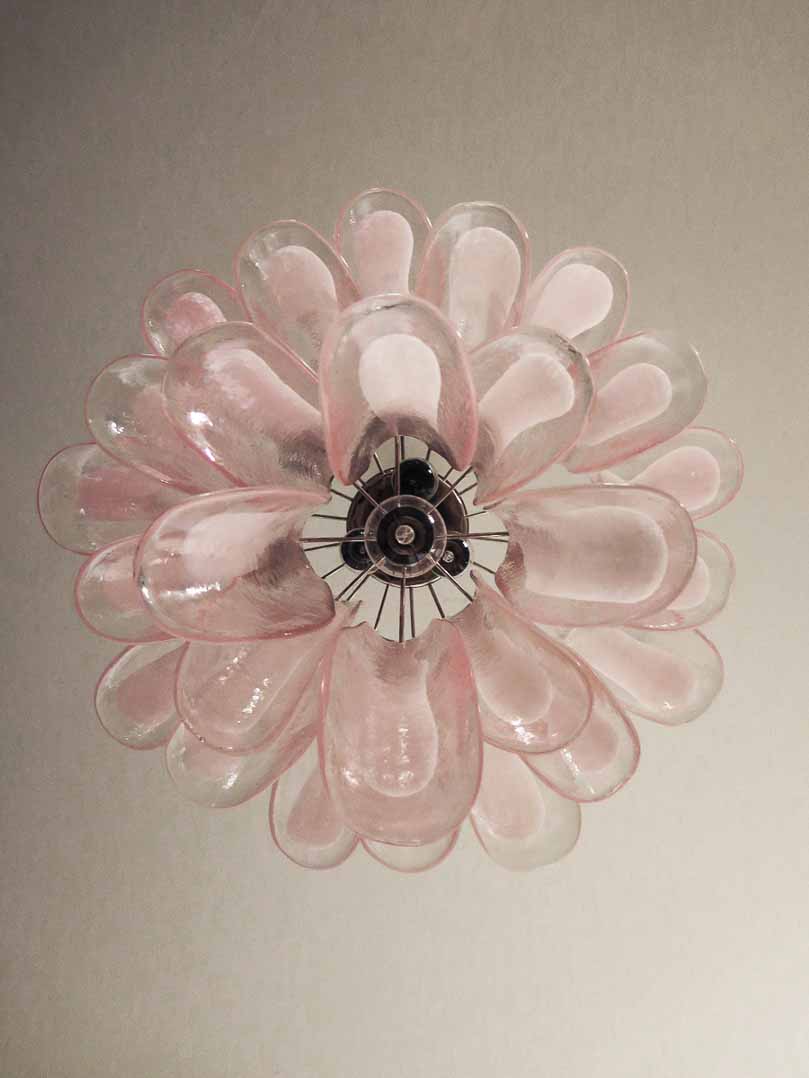 Murano Chandelier – 26 petals – Pink