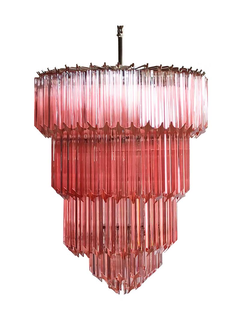 Murano Chandelier – 112 prisms – Pink