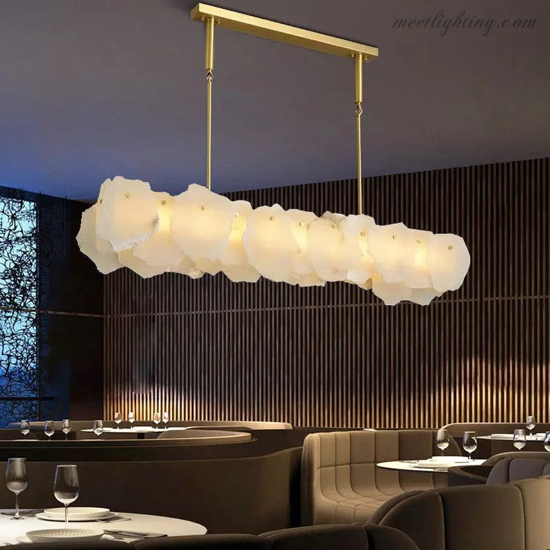 Nasile Alabaster Linear Chandelier (Rod)-MEET LIGHTING