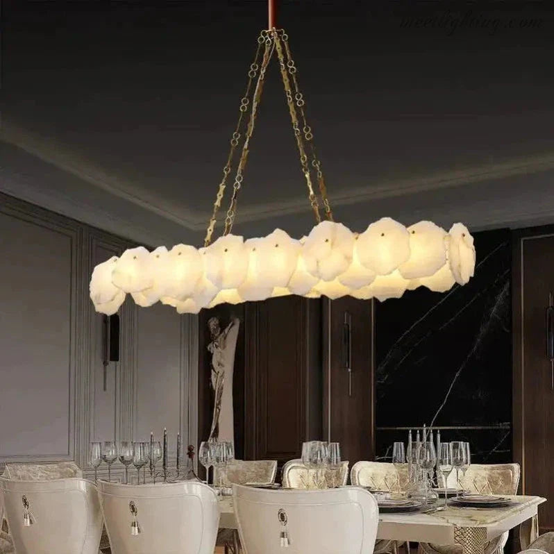 Nasile Linear Alabaster Chandelier Light Fixture-MEET LIGHTING