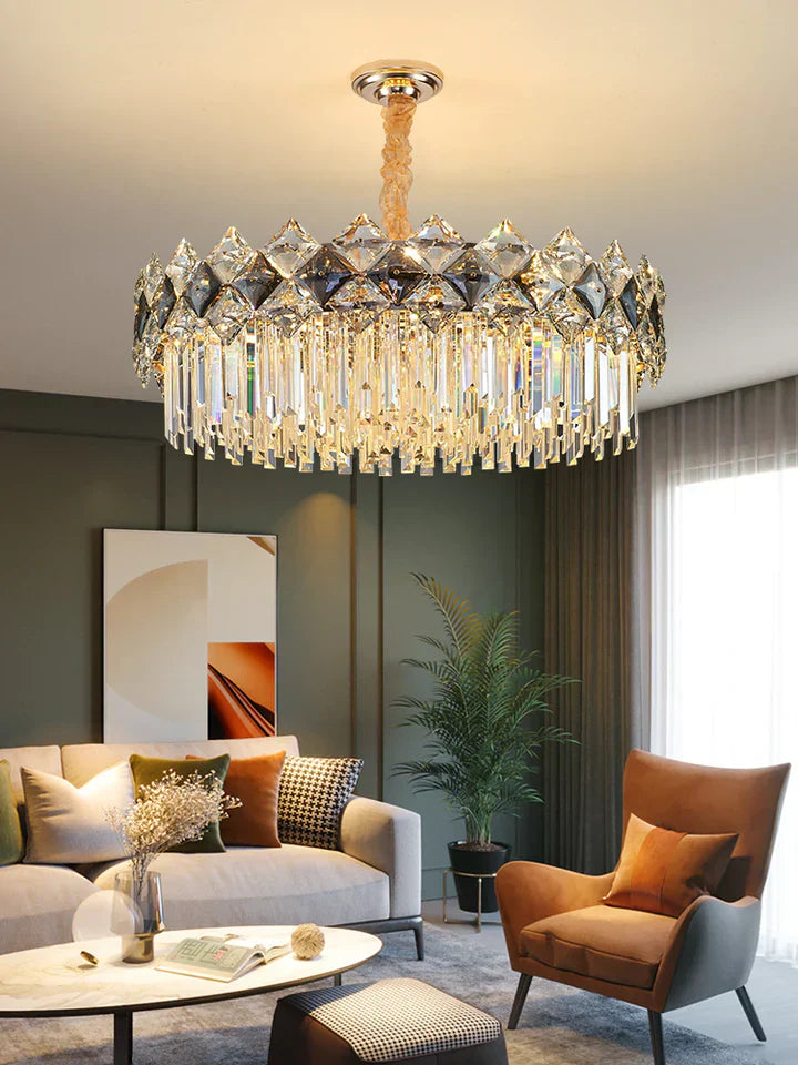 Modern Luxury Tiered Transparent Crystal Chandelier Suit for Living/Dining Room/Bedroom-MEET LIGHTING