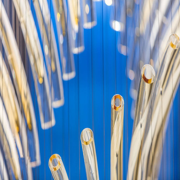 European Style Spiral Glass Chandelier for Staircase/Foyer/Hotel/Villa-MEET LIGHTING