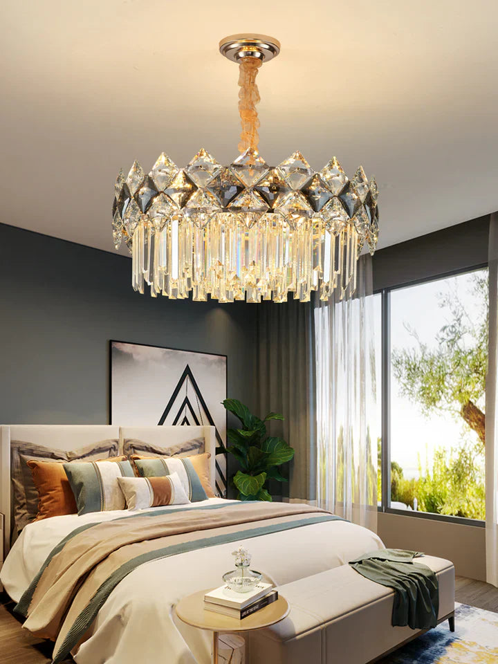 Modern Luxury Tiered Transparent Crystal Chandelier Suit for Living/Dining Room/Bedroom-MEET LIGHTING