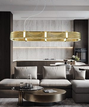 Nordic Light Luxury Chrome/Gold 0-shaped Chandelier for Living/Dining Room-MEET LIGHTING