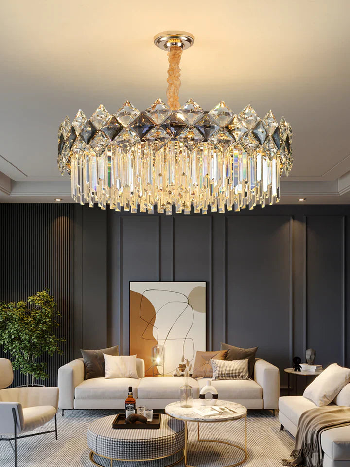 Modern Luxury Tiered Transparent Crystal Chandelier Suit for Living/Dining Room/Bedroom-MEET LIGHTING