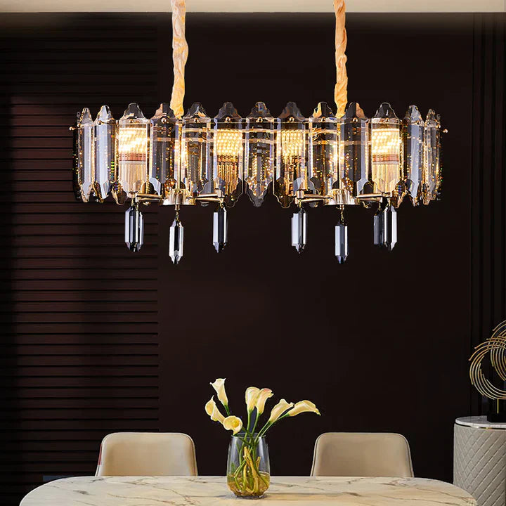 Modern Elegant Transparent Crystal Gold Chandelier Suit for Dining/Living Room-MEET LIGHTING