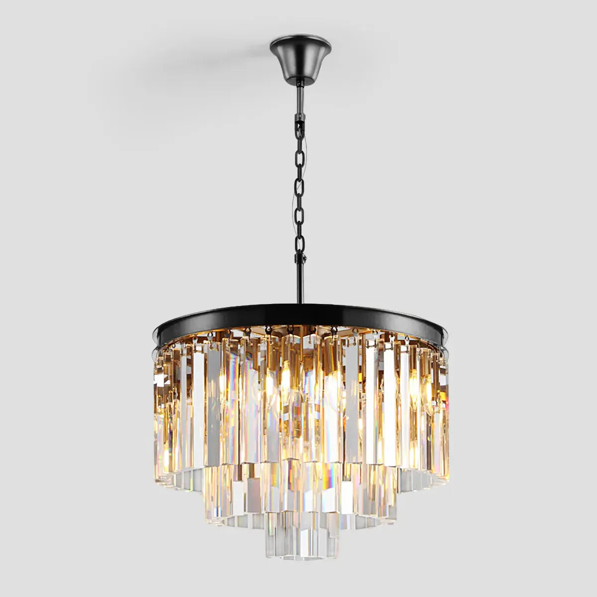 Odeom Crystal Multi-Layer Round Chandelier-MEET LIGHTING