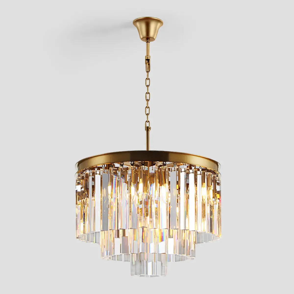 Odeom Crystal Multi-Layer Round Chandelier-MEET LIGHTING