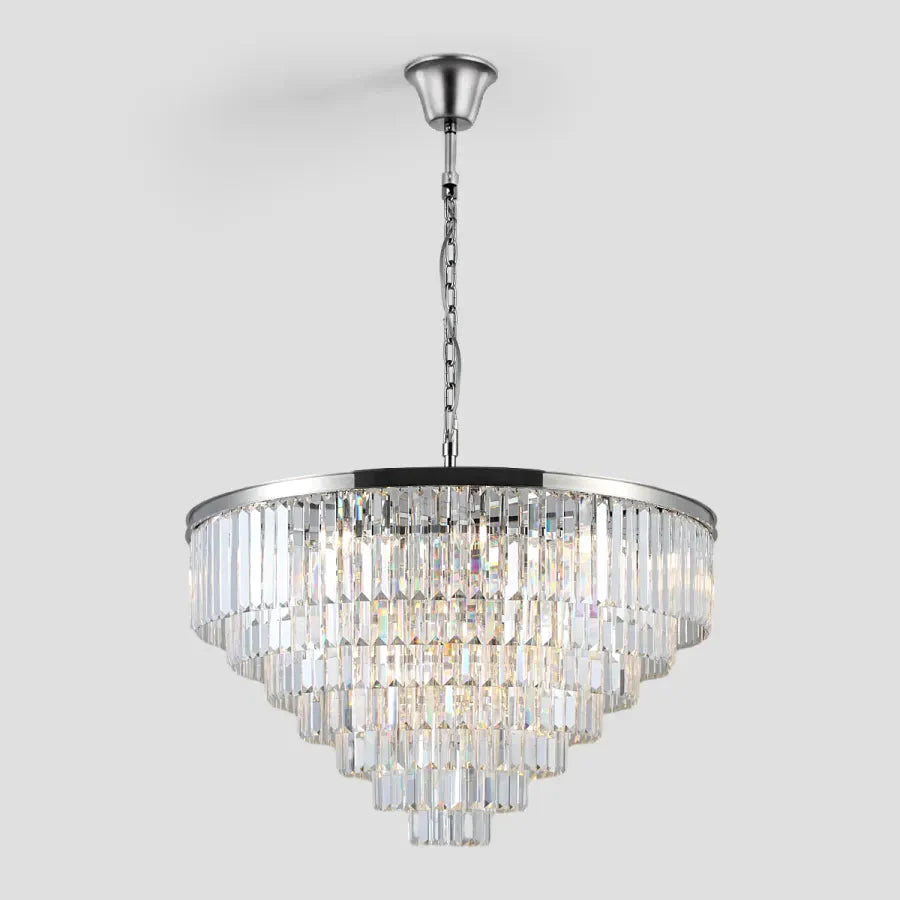 Odeom Crystal Multi-Layer Round Chandelier-MEET LIGHTING