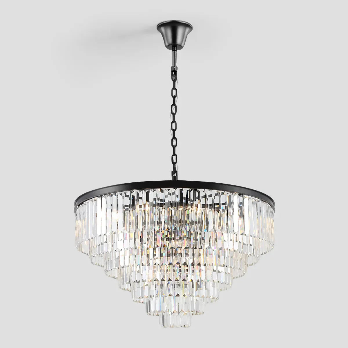 Odeom Crystal Multi-Layer Round Chandelier-MEET LIGHTING