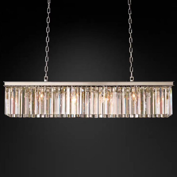 Odeom Crystal Rectangular Chandelier 59“-MEET LIGHTING