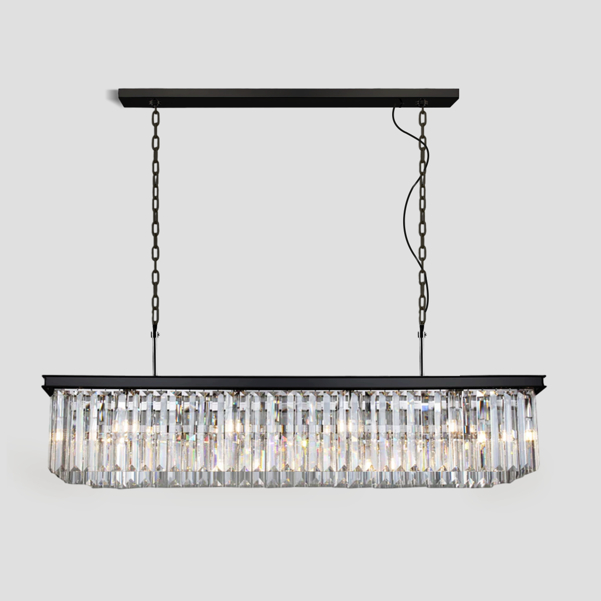 Odeom Crystal Rectangular Chandelier 59“-MEET LIGHTING