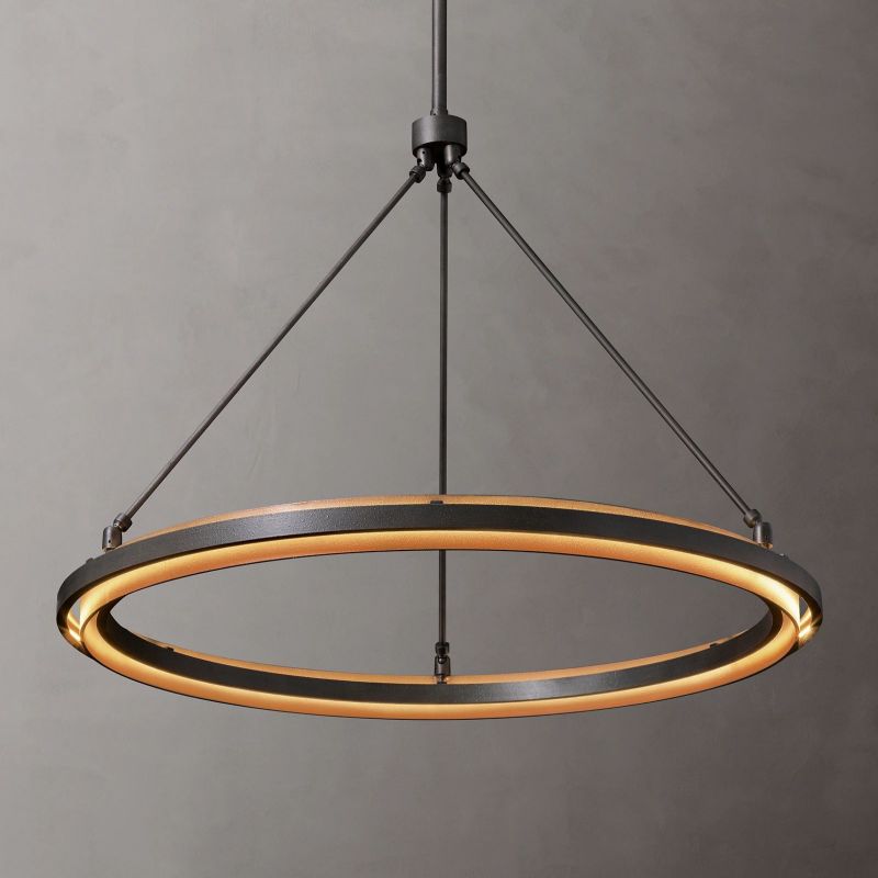Perez Black Round Chandelier 36"-MEET LIGHTING