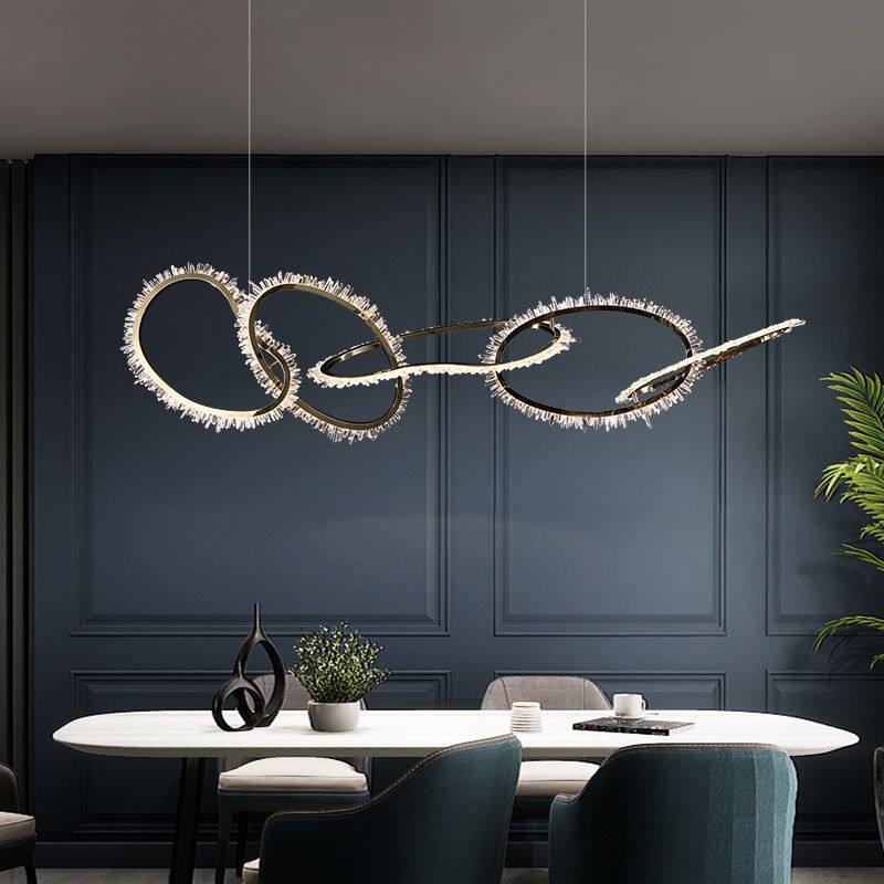 Primary Crystal Cluster 5 Rings Chandelier-MEET LIGHTING