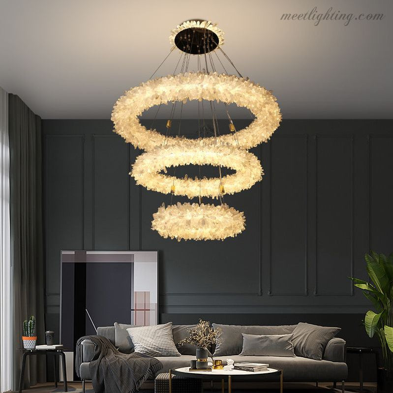 Primary Crystal Cluster Halo Modern Chandelier-MEET LIGHTING