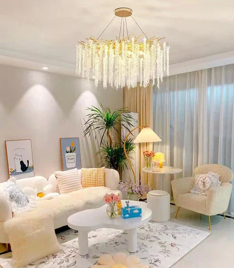 Branch Style Ceiling Light Crystal icicle Chandelier For Dining Table for Modern Home-MEET LIGHTING
