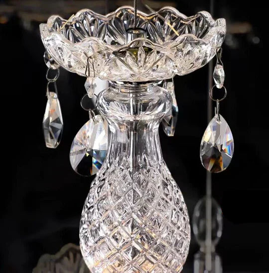 French Romantic Candle Crystal Chandelier White Modern Art Creative Pendant Light For Living Room/Dining Room/Bedroom-MEET LIGHTING